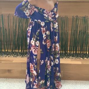 Blue floral romper